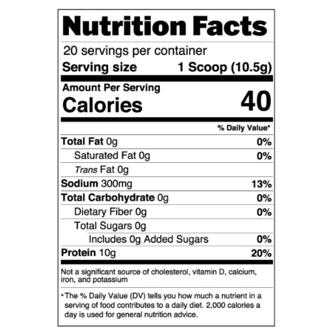 Nutrition Facts Coffee Boosters collagen with electrolytes