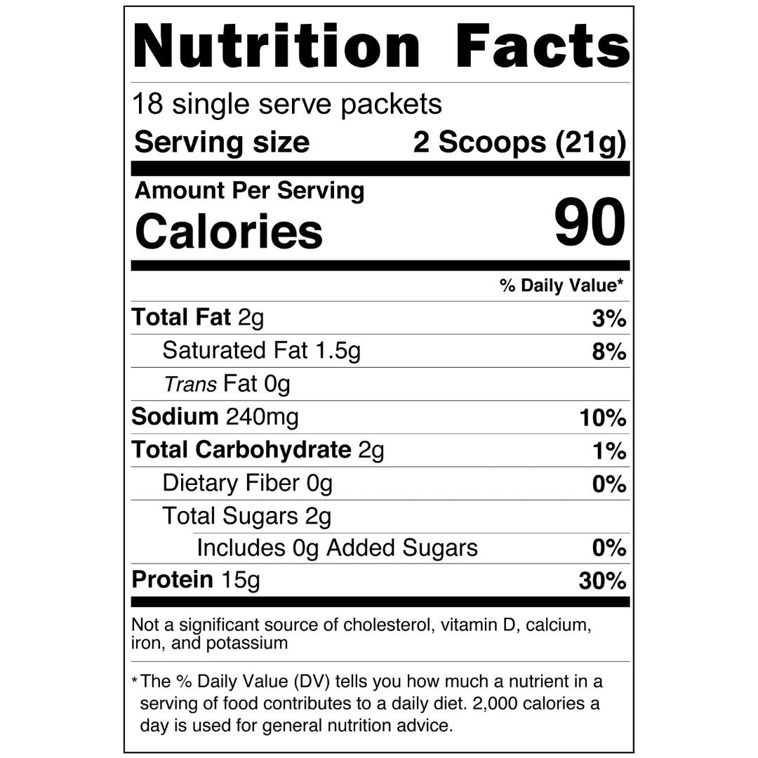 Cheesy Cheese Savory Collagen Protein Blend Nutritional Facts