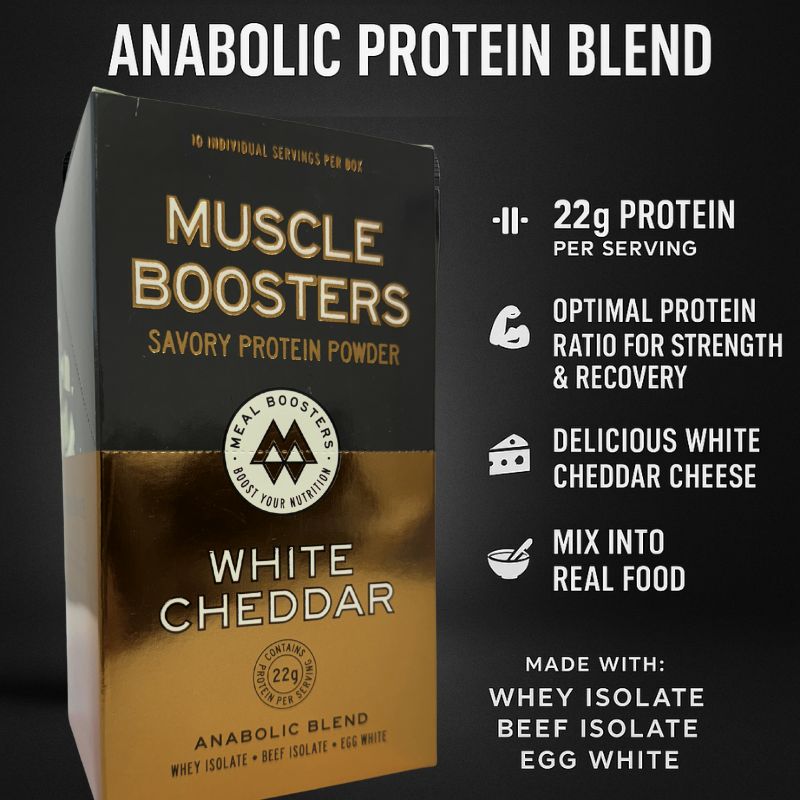 Muscle Boosters White Cheddar Savory Whey Protein Powder