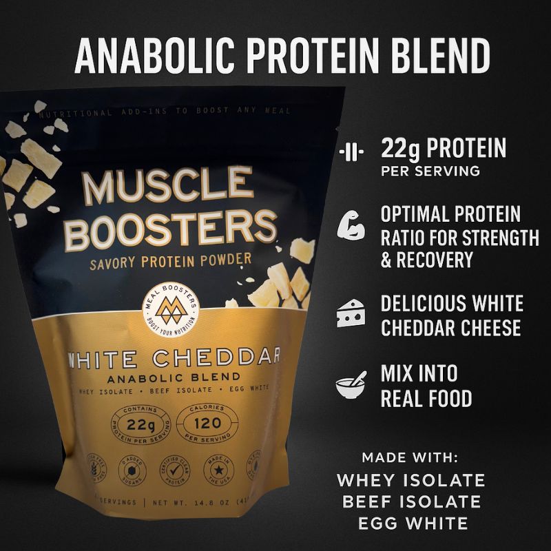 Muscle Boosters White Cheddar Savory Whey Protein Powder