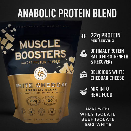Muscle Boosters White Cheddar Savory Whey Protein Powder