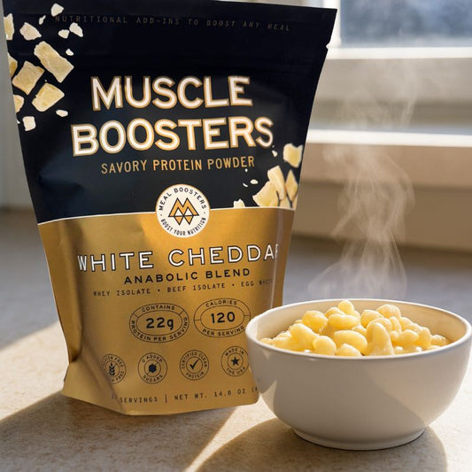 Muscle Boosters White Cheddar Savory Whey Protein Powder 15 servings