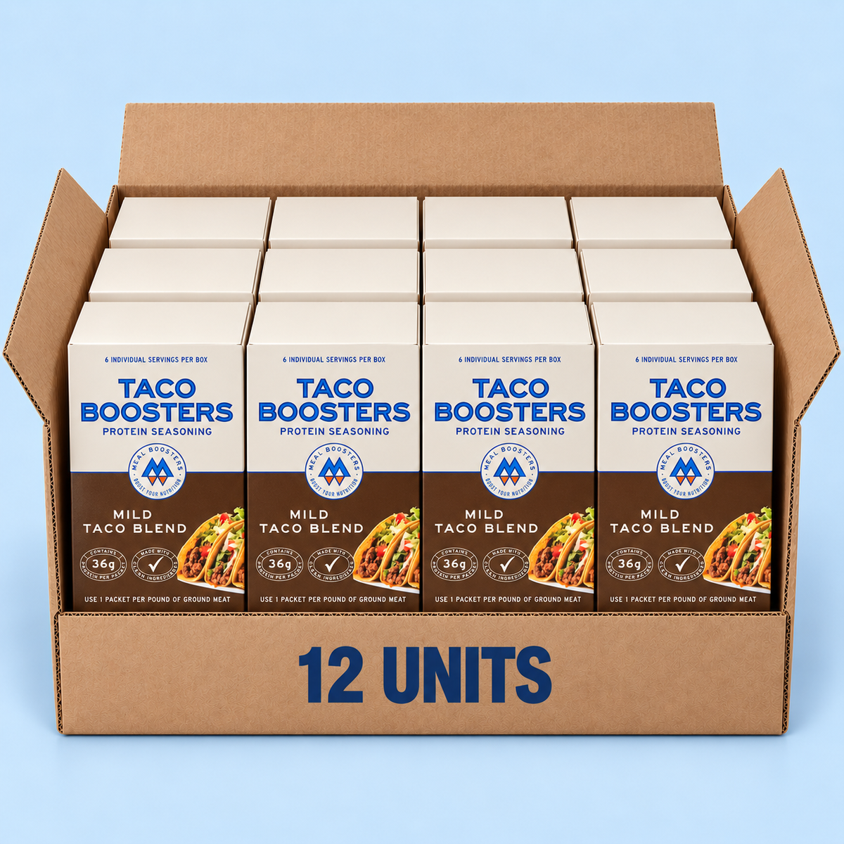 Taco Boosters Mild Taco, Wholesale Case of 12 Boxes