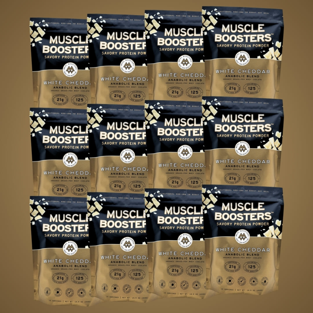 Muscle Boosters – White Cheddar (Bulk Pouches, Case of 12)